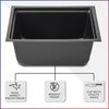 American Built Pro Storage Tote, Black, Styrene Plastic, 12 in L, 8 in W, 6 in H 1410 P36